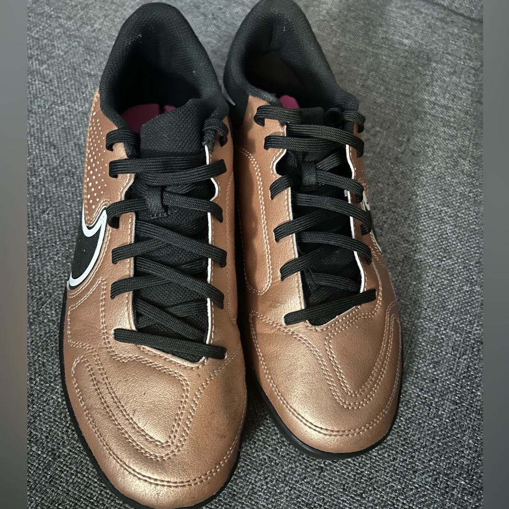 Nike Tempo 9 Legend Academy - Metallic Copper - Black - White Mens Indoor cleats